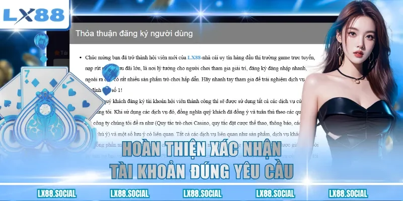 Hoàn thiện xác nhận tài khoản đúng yêu cầu